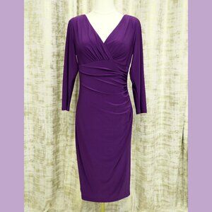 Ralph Lauren Royal Purple Mock Wrapped Dress Size 6